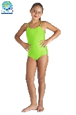 BODY LYCRA SPALLINE TINTA UNITA VERDE MELA BAMBINA